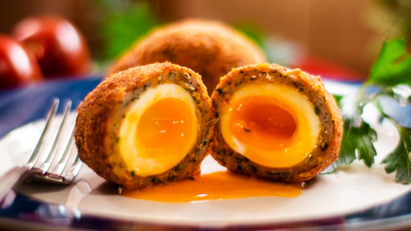 Scotch eggs with Italian sausage